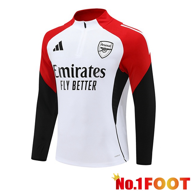 Arsenal Training Sweatshirt White Black Red 2025/2026