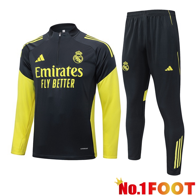 Real Madrid kit Training Tracksuit Grey Yellow 2025/2026
