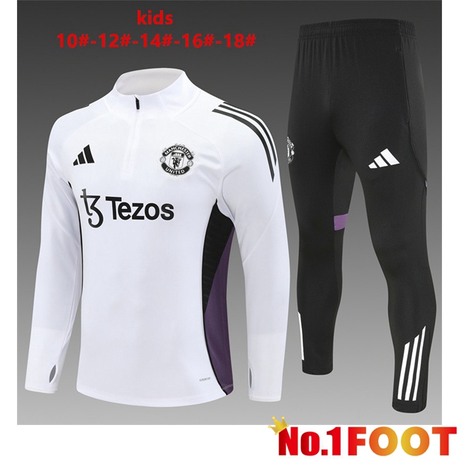 Manchester United Kids kit Training Tracksuit White 2025/2026