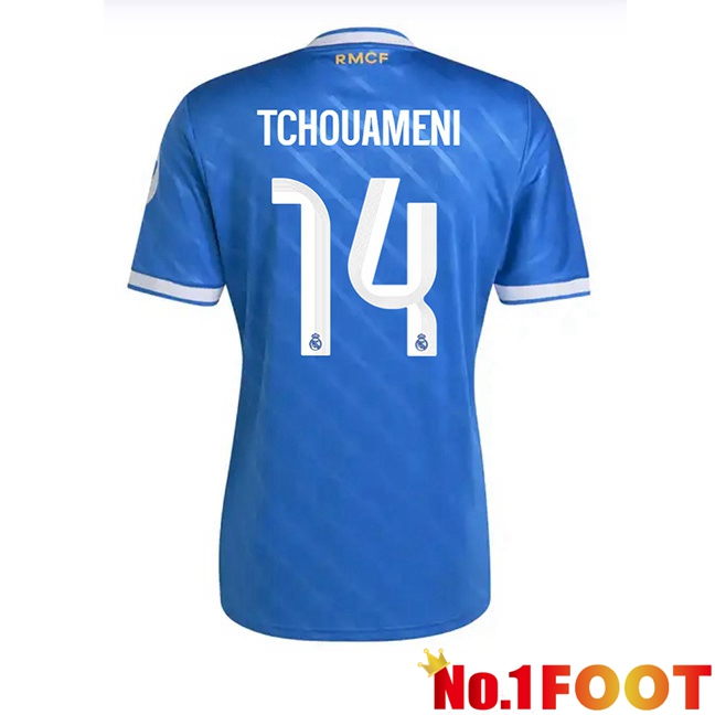 Real Madrid (Tchouameni 14) Third Soccer Jersey Blue 2025/2026