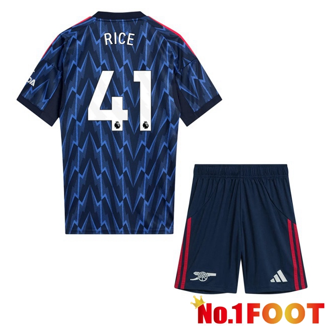 Arsenal (RICE 41) Kids Away Soccer Jersey Blue Royal 2025/2026