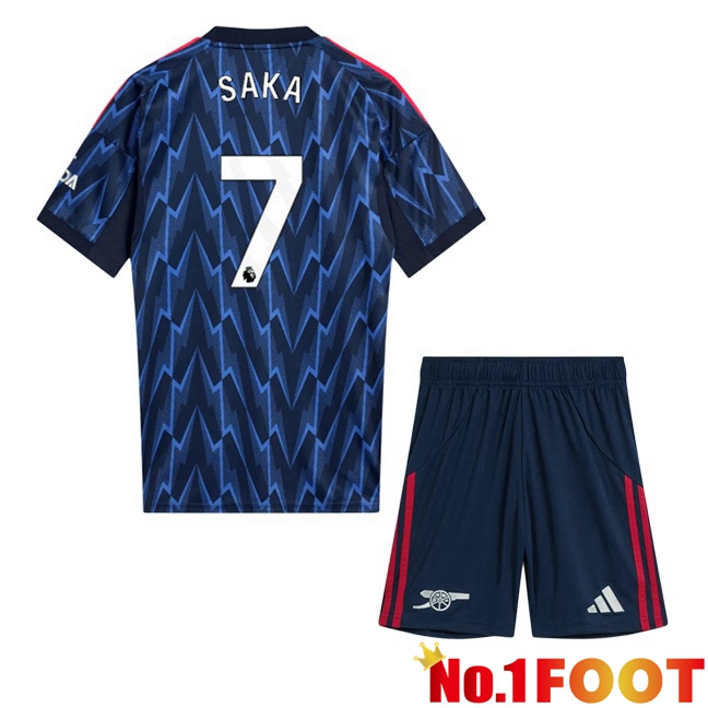 Arsenal (SAKA 7) Kids Away Soccer Jersey Blue Royal 2025/2026
