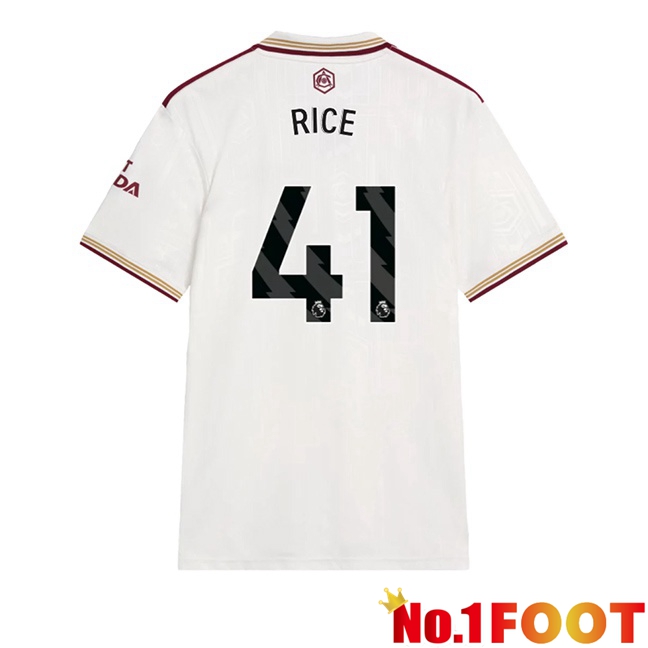 Arsenal (RICE 41) Third Soccer Jersey White 2025/2026