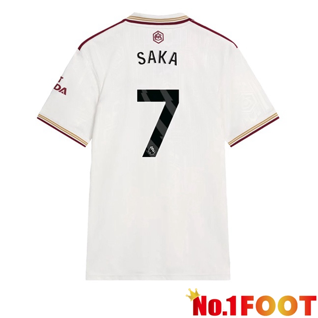 Arsenal (SAKA 7) Third Soccer Jersey White 2025/2026