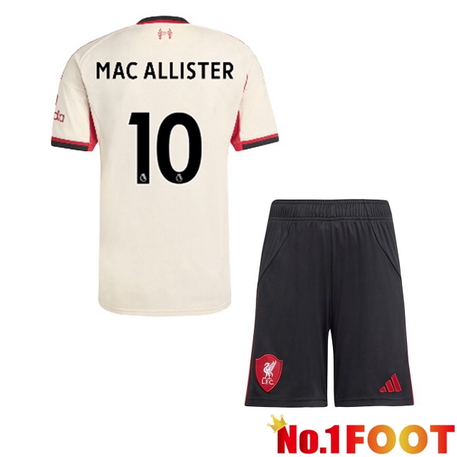 FC Liverpool (MAC ALLISTER 10) Kids Away Soccer Jersey Yellow 2025/2026