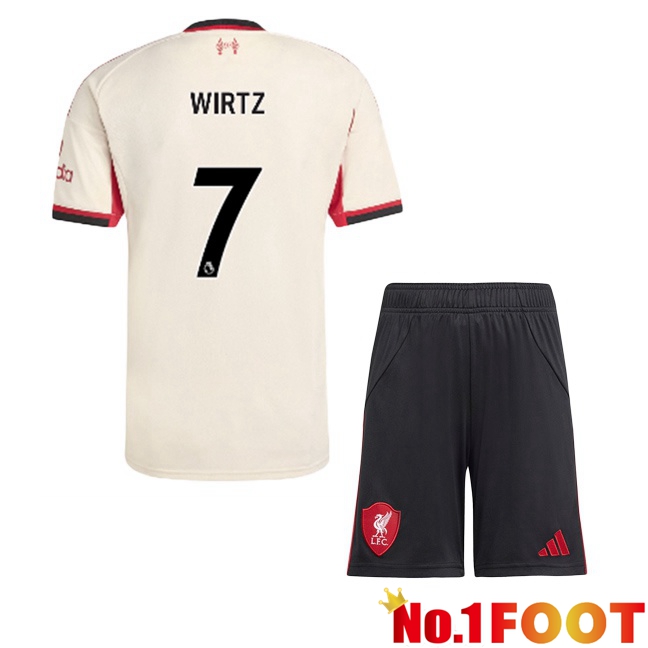 FC Liverpool (WIRTZ 7) Kids Away Soccer Jersey Yellow 2025/2026
