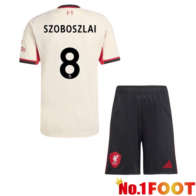 FC Liverpool (SZOBOSZLAI 8) Kids Away Soccer Jersey Yellow 2025/2026