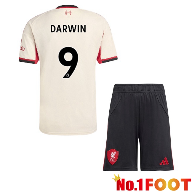 FC Liverpool (DARWIN 9) Kids Away Soccer Jersey Yellow 2025/2026