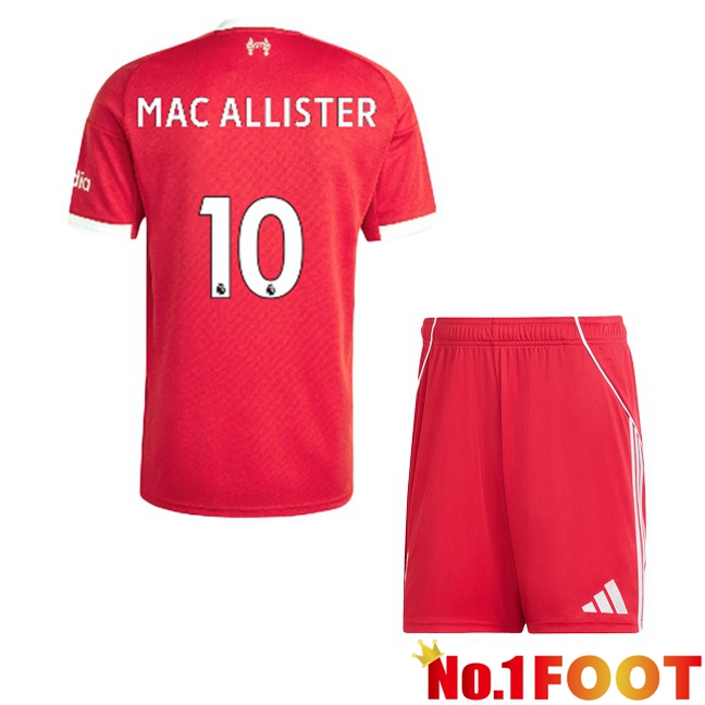FC Liverpool (MAC ALLISTER 10) Kids Home Soccer Jersey Red 2025/2026