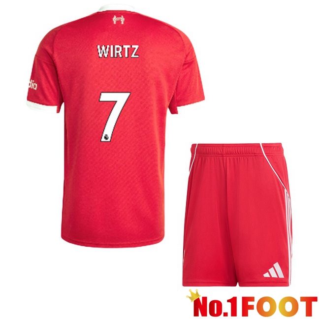 FC Liverpool (WIRTZ 7) Kids Home Soccer Jersey Red 2025/2026