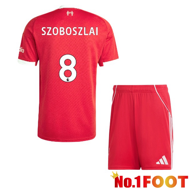 FC Liverpool (SZOBOSZLAI 8) Kids Home Soccer Jersey Red 2025/2026