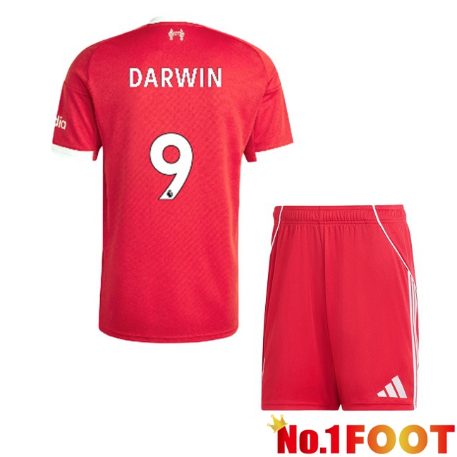 FC Liverpool (DARWIN 9) Kids Home Soccer Jersey Red 2025/2026