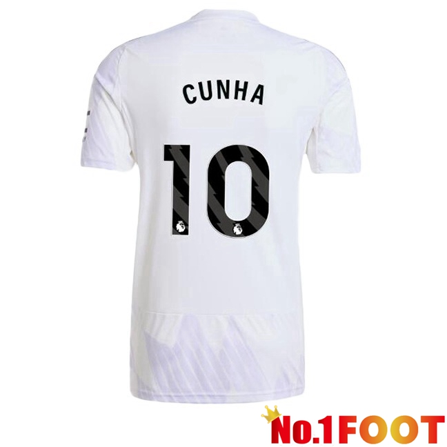 Manchester United (CUNHA 10) Away Soccer Jersey White 2025/2026