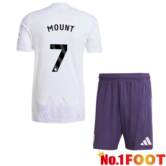 Manchester United (MOUNT 7) Kids Away Soccer Jersey White 2025/2026