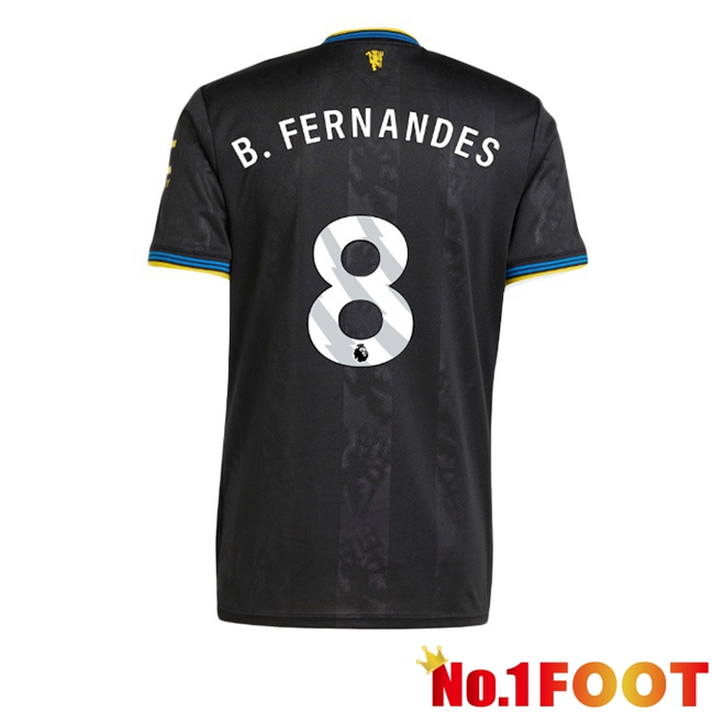 Manchester United (B. FERNANDES 8) Third Soccer Jersey Black 2025/2026