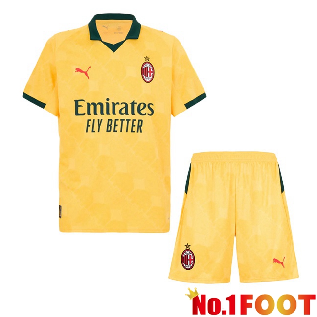 AC Milan Kids Third Soccer Jersey Yellow 2025/2026