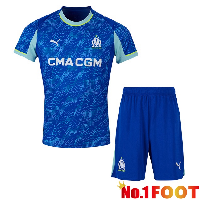 Marseille OM Kids Third Soccer Jersey Blue 2025/2026