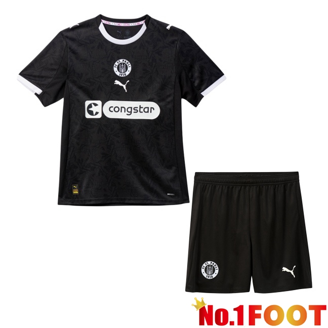 FC St. Pauli Kids Third Soccer Jersey Grey Black 2025/2026