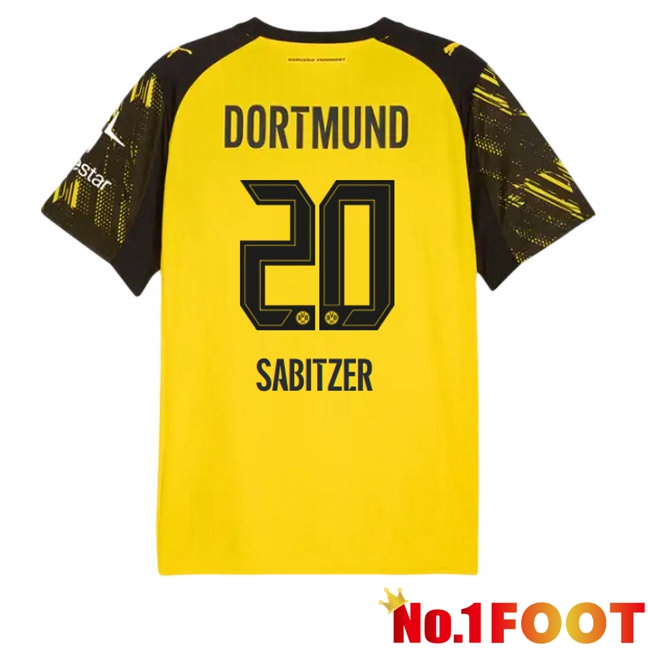 Dortmund BVB (Sabitzer 20) Home Soccer Jersey Yellow 2025/2026