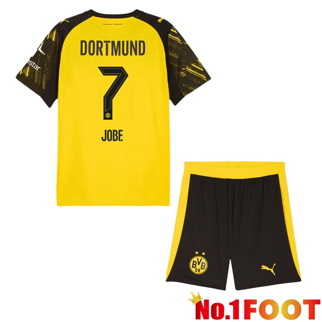 Dortmund BVB (Jobe 7) Kids Home Soccer Jersey Yellow 2025/2026