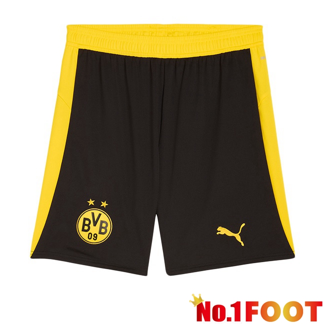 Dortmund BVB Home Soccer Shorts Black Yellow 2025/2026