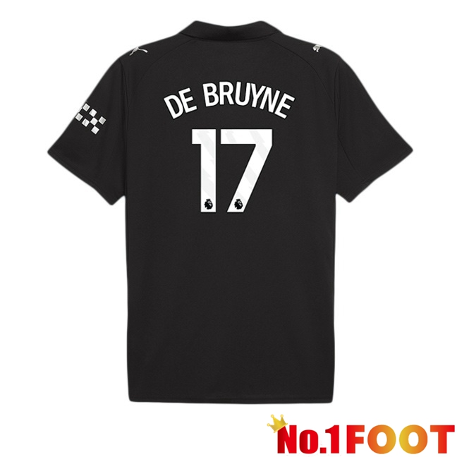 Manchester City (Kevin De Bruyne 17) Away Soccer Jersey Black 2025/2026