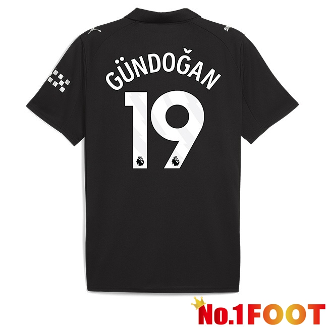 Manchester City (Ilkay Gündoğan 19) Away Soccer Jersey Black 2025/2026