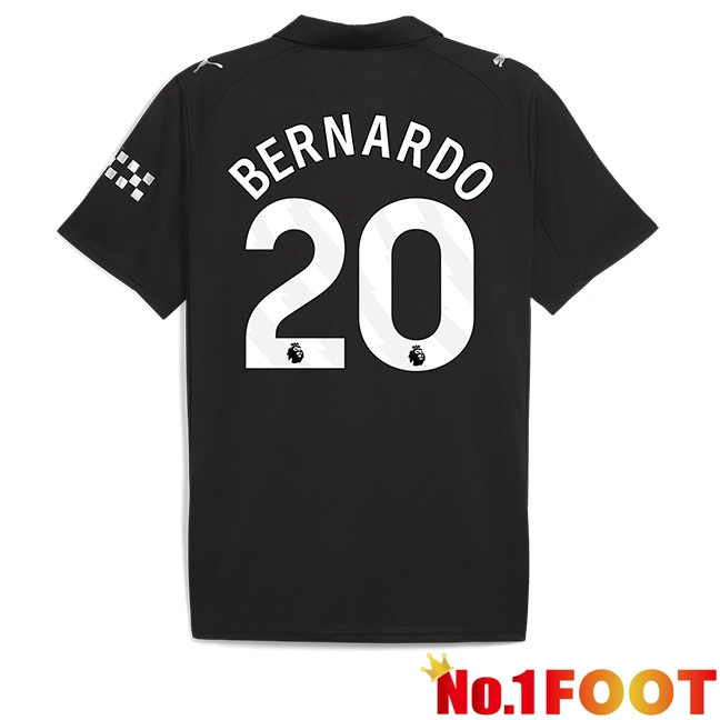 Manchester City (Bernardo Silva 20) Away Soccer Jersey Black 2025/2026