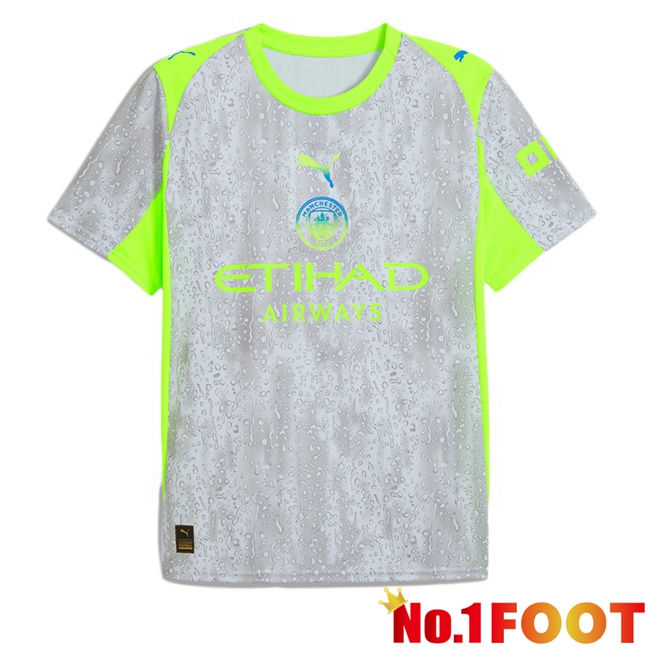 Manchester City Third Soccer Jersey Grey Green 2025/2026
