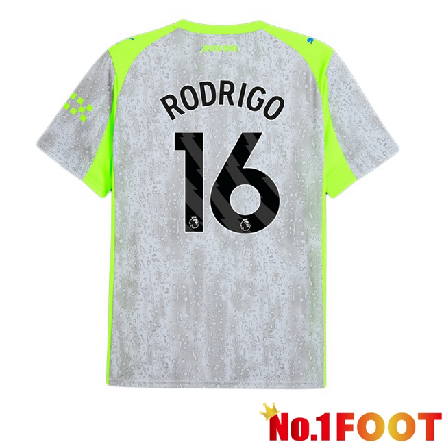 Manchester City (Rodrigo 16) Third Soccer Jersey Grey Green 2025/2026