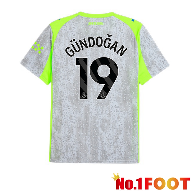 Manchester City (Ilkay Gündoğan 19) Third Soccer Jersey Grey Green 2025/2026