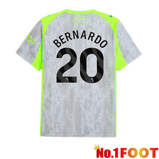 Manchester City (Bernardo Silva 20) Third Soccer Jersey Grey Green 2025/2026