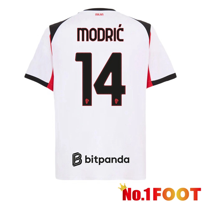 AC Milan (Modrić 14) Away Soccer Jersey White 2025/2026