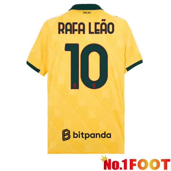 AC Milan (Rafa Leão 10) Third Soccer Jersey Yellow 2025/2026