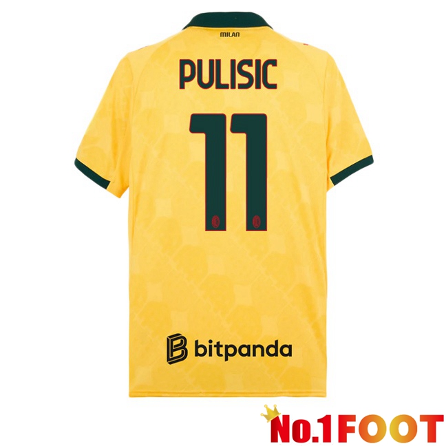 AC Milan (Pulisic 11) Third Soccer Jersey Yellow 2025/2026