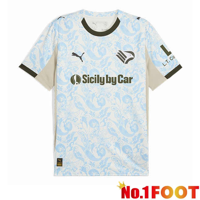 Palerme FC Third Soccer Jersey White Blue 2025/2026