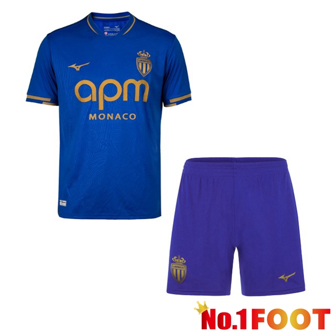 AS Monaco Kids Away Soccer Jersey Blue 2025/2026
