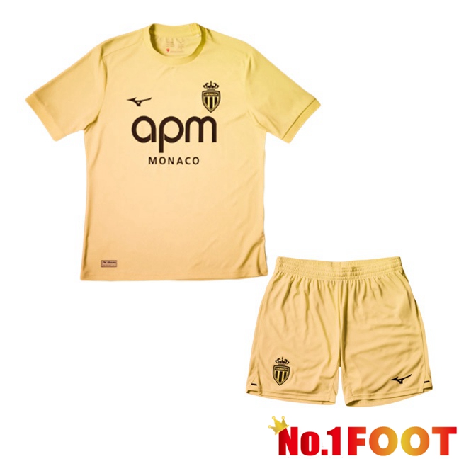 AS Monaco Kids Third Soccer Jersey Yellow 2025/2026