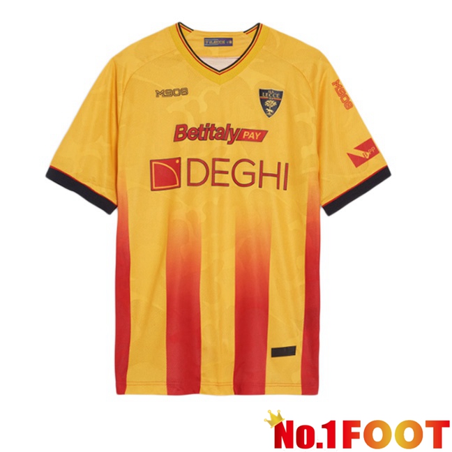 Lecce Home Soccer Jersey Yellow 2025/2026