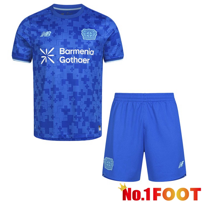 Bayer 04 Leverkusen Kids Third Soccer Jersey Blue 2025/2026
