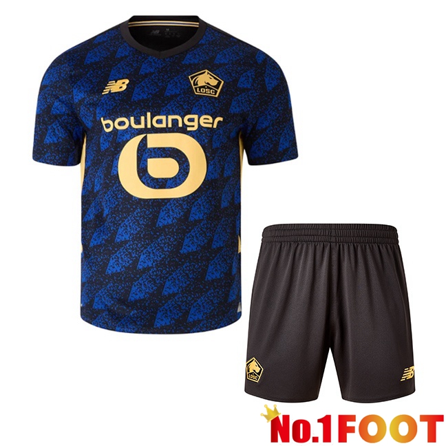 Lille OSC Kids Third Soccer Jersey Blue Black 2025/2026
