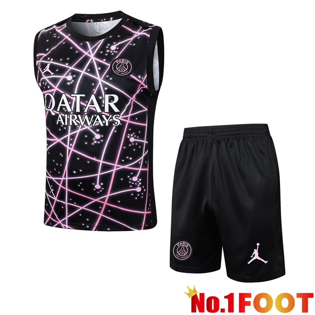 Jordan Paris PSG Soccer Vest + Shorts Black 2025/2026