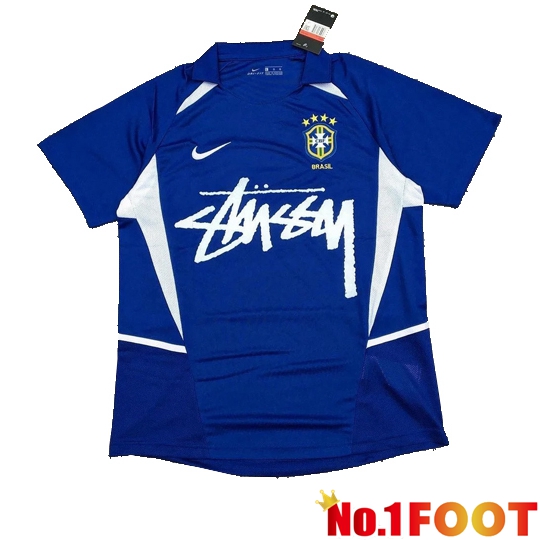 Brésil x Stussy Retro Away Soccer Jersey 2002