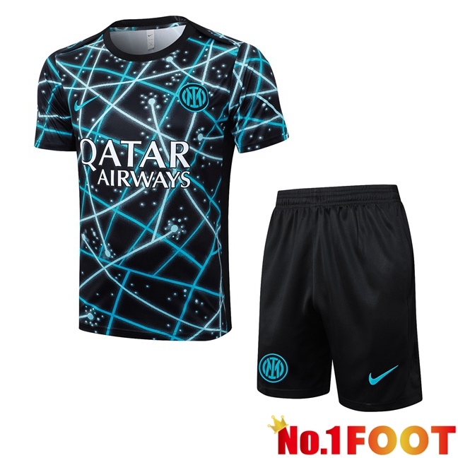 Inter Milan kit Training T Shirt + Shorts Black 2025/2026