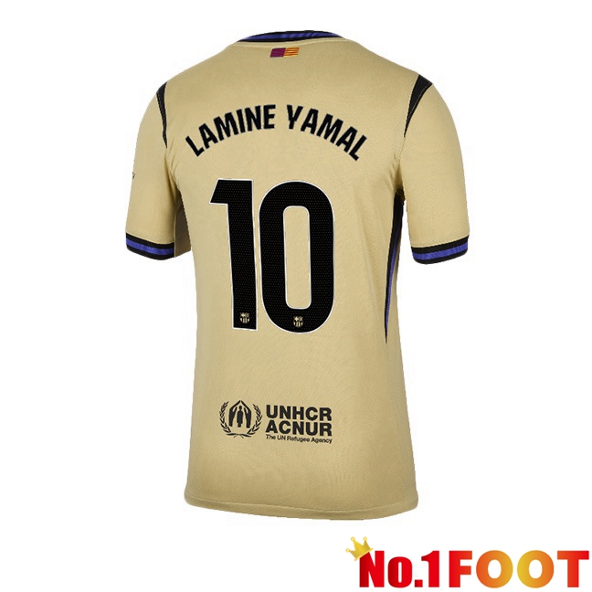 FC Barcelona (LAMINE YAMAL 10) Away Soccer Jersey Yellow 2025/2026
