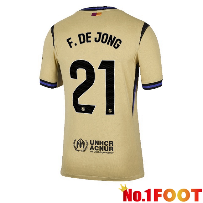 FC Barcelona (F. DE JONG 21) Away Soccer Jersey Yellow 2025/2026