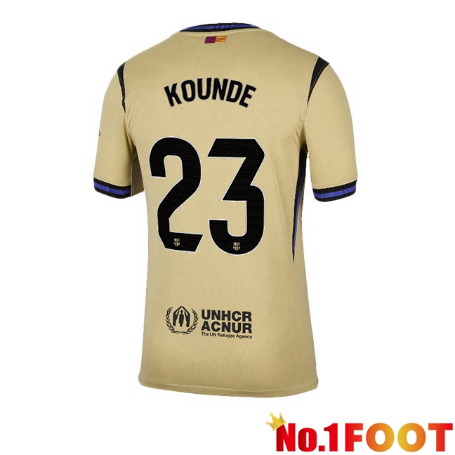 FC Barcelona (KOUNDE 23) Away Soccer Jersey Yellow 2025/2026