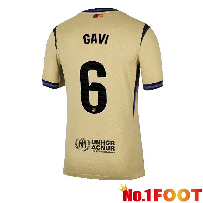 FC Barcelona (GAVI 6) Away Soccer Jersey Yellow 2025/2026