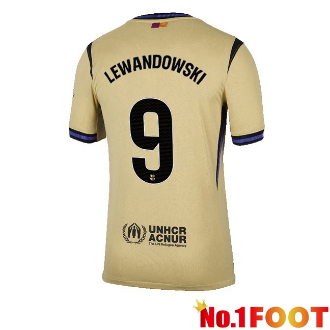 FC Barcelona (LEWANDOWSKI 9) Away Soccer Jersey Yellow 2025/2026