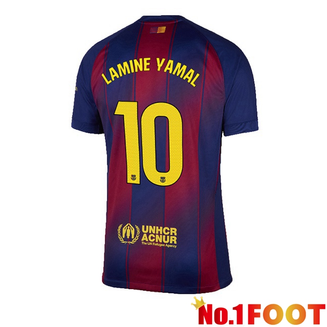 FC Barcelona (LAMINE YAMAL 10) Home Soccer Jersey Blue Red 2025/2026